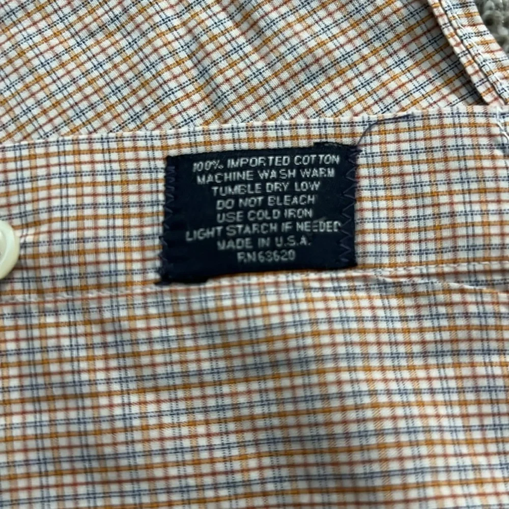 Burberry Tan Blue and White Dress Shirt Classic Design, length 30, flat 23